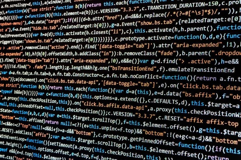 Lines of JavaScript source code on a screen